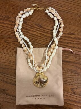 Mignonne Gavigan Shell Necklace with Gold Shell Pendant